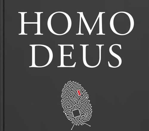 Yuval Noah Harari'nin Homo Deus: Yarının Kısa Tarihi kitabının kapaklarından biri.